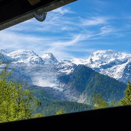 Family With A Garden Overlooking Mont Blanc Chamonix